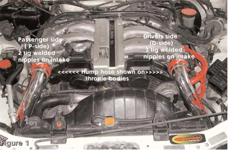 Injen 90-96 Nissan 300Z V6 3.0L Black IS Short Ram Cold Air Intake Pipes (Pipes Only) - Detail View