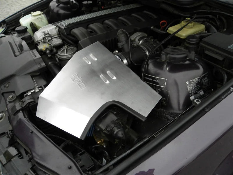 Injen 92-99 BMW E36 323i/325i/328i/M3 3.0L Polished Air Intake w/ Heat-Shield and Louvered Top Cover - Back View