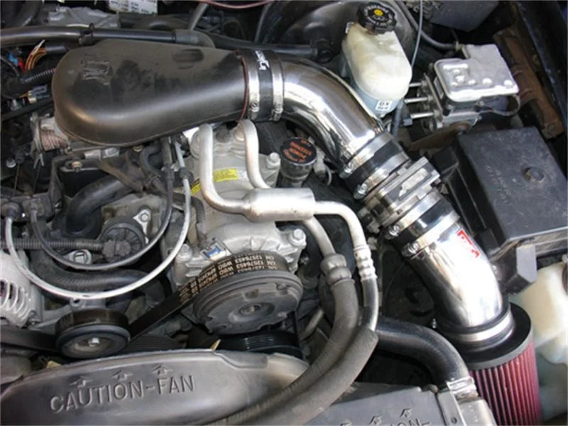 Injen 94-04 S10 Sonoma Jimmy Blazer 4.3L V6 Wrinkle Black Power-Flow Air Intake System - Side View