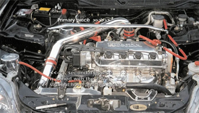 Injen 96-00 Civic Cx Dx Lx Polished Cold Air Intake - Detail View