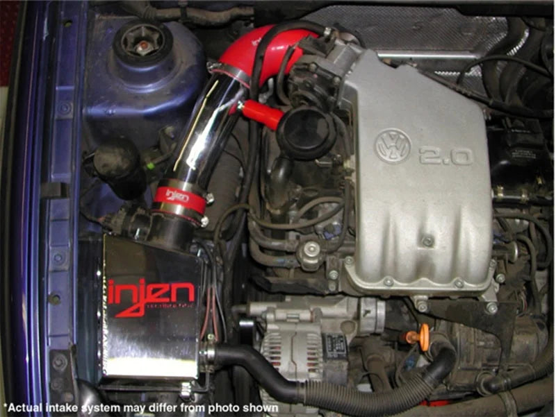Injen 96-98 Jetta / Golf 2.0L OBD2 Only Single Pressure Regulating Valve Only Black Short Ram Intake - Installation View
