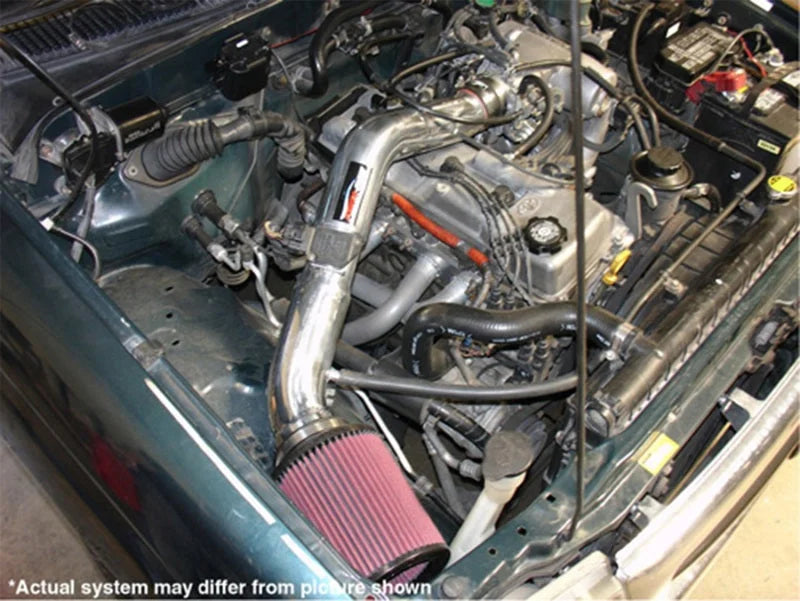 Injen 97-99 Tacoma 4 Cyl. only Wrinkle Black Power-Flow Air Intake System - Back View