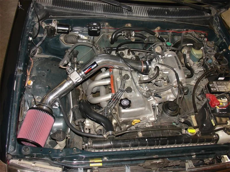 Injen 97-99 Tacoma 4 Cyl. only Wrinkle Black Power-Flow Air Intake System - Installation View