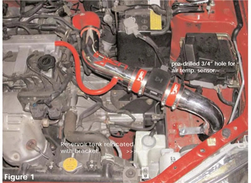Injen 99-00 Mazda Protege L4 1.8L Black RD Cold Air Intake - Detail View