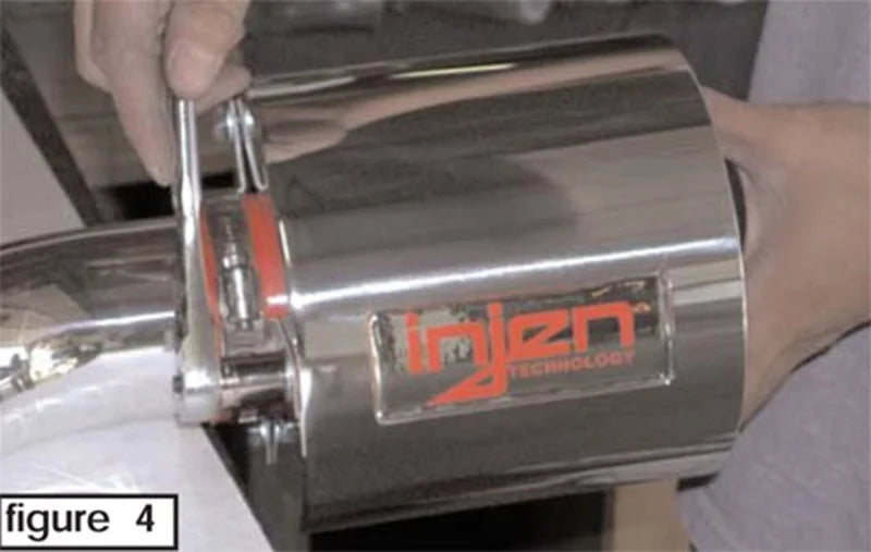 Injen Aluminum Air Filter Heat Shield Universal Fits 2.50 2.75 3.00 Polished - Side View