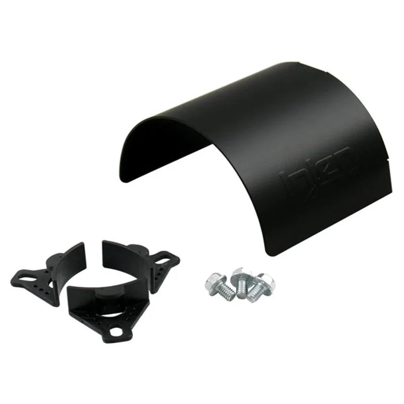 Injen Aluminum Air Filter Heat Shield Universal Fits 3.50 Black - Side View