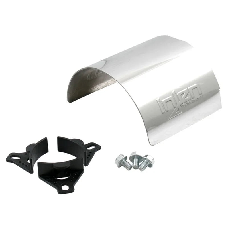 Injen Aluminum Air Filter Heat Shield Universal Fits 3.50 Polished - Back View