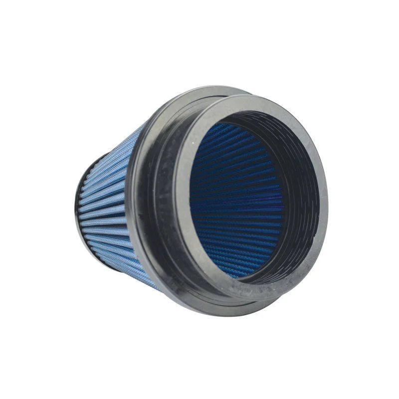 Injen NanoWeb Dry Air Filter 4.0 Flange w/ShurLok / 5.63 Base OD /6.0 Tall /4.0 Top w/Barb Fitting - Side View