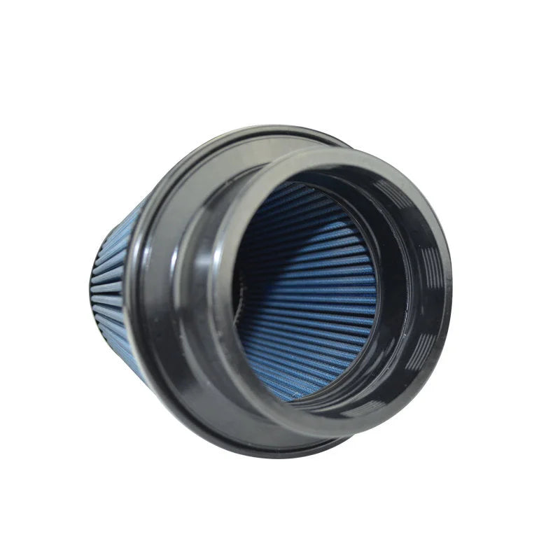 Injen NanoWeb Dry Air Filter 4in Neck / 6in Base / 9.125in Tall / 5in Top - 70 Pleats - Side View