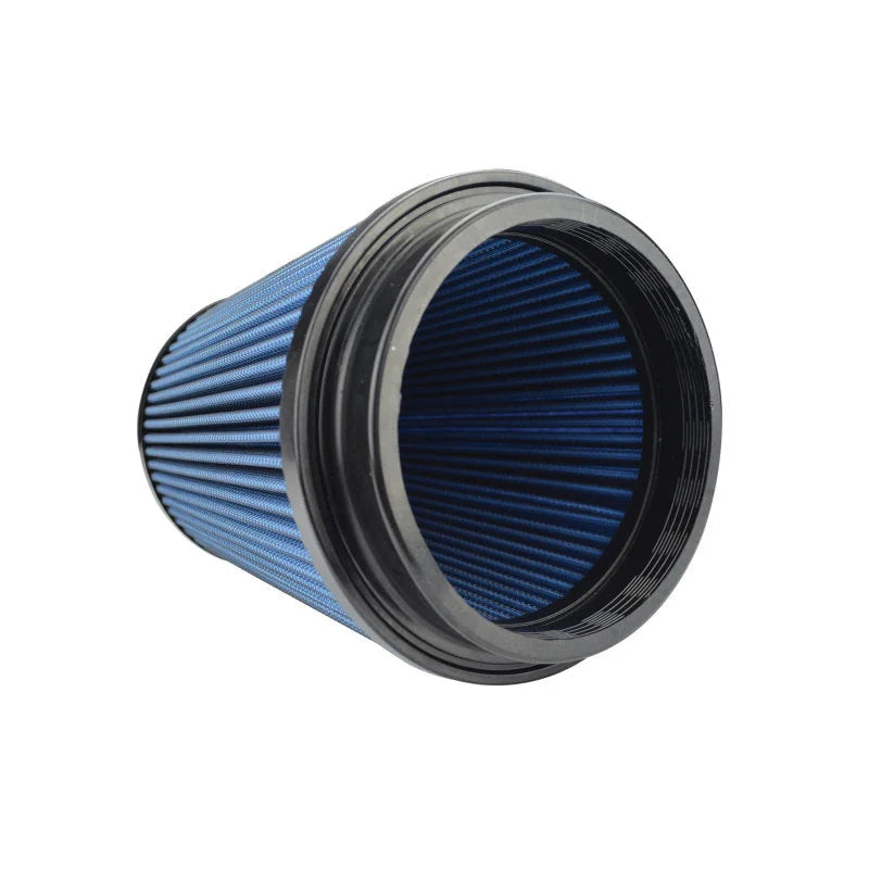 Injen NanoWeb Dry Air Filter 5.00in Inlet w/ShurLok 6.50in Base/ 5.00in Top w/ Barb Fitting - Side View