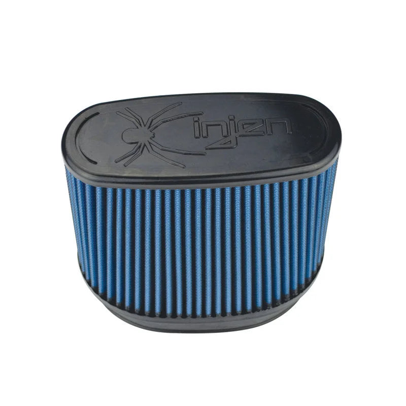 Injen NanoWeb Dry Air Filter 6.7x4.54in Oval ID / 7.7x5.7in OD / 5.55in Height / 7x2.75in Top - Detail View