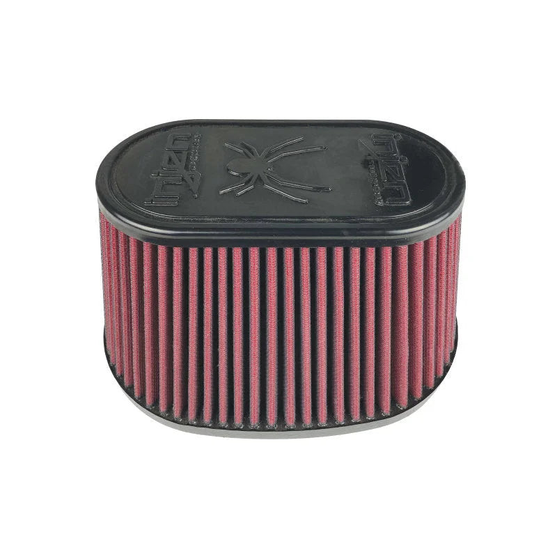 Injen Oiled Air Filter 8.5x5.63in Oval ID / 9.92x7.17in Base / 5.7in HT / 6.865ix4.115in Top - Detail View