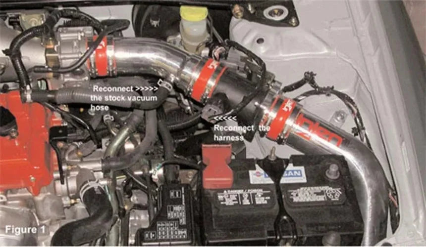 Injen 02-06 Nissan Sentra SER Spec V 2.5L (CARB 02-04 Only) Black Cold Air Intake **SPECIAL ORDER** - Back View