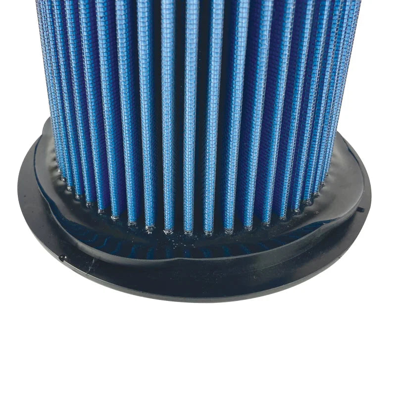 Injen SuperNano-Web Air Filter 5in Flange ID 8in Base/7.9in Media Height /5.3in Inertia Top - Side View