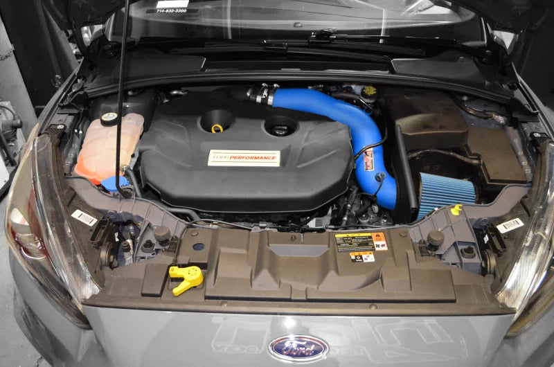 Injen16-18 Ford Focus RS Wrinkle Black Cold Air Intake - Side View