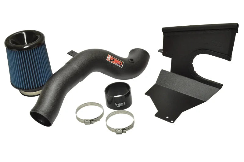 Injen16-18 Ford Focus RS Wrinkle Black Cold Air Intake - Back View