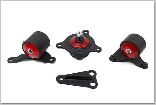 Innovative 02-05 Civic K-Series Black Steel Mounts 75A Bushings (Not K24 Trans) - Side View
