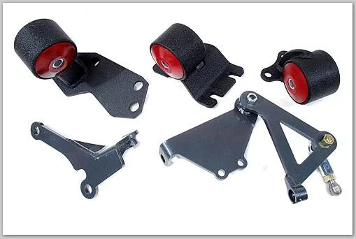 Innovative 88-91 Civic B-Series Black Steel Mounts 60A Bushings (Cable to Hydro Conversion) - Side View