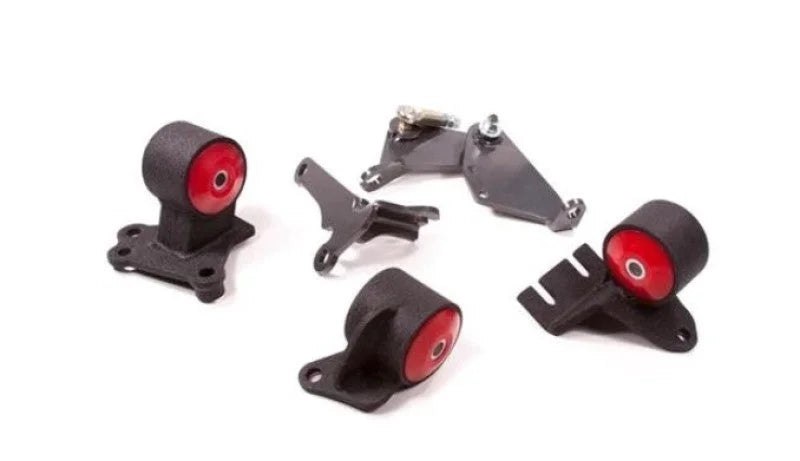 Innovative 90-91 Integra / 92-93 GS-R B-Series Conversion Blk Steel Mounts 60A Bushings w/o Actuator - Side View