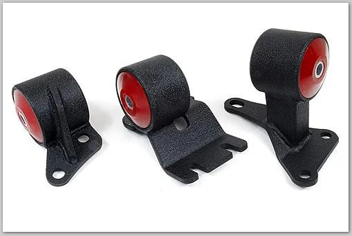 Innovative 90-93 Integra B-Series Black Steel Mounts 60A Bushings - Side View