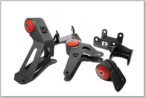 Innovative 94-01 Integra K-Series Black Steel Mounts 75A Bushings (Not K24 Trans) - Side View