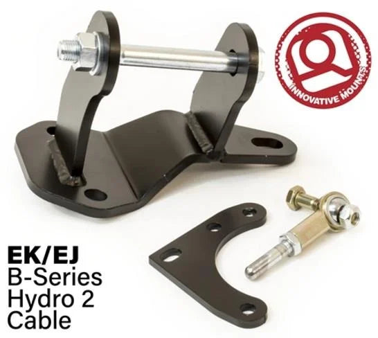 Innovative 96-00 Civic B-Series Black Steel Hydro to Cable Trans Conversion Bracket and Actuator - Main Product View
