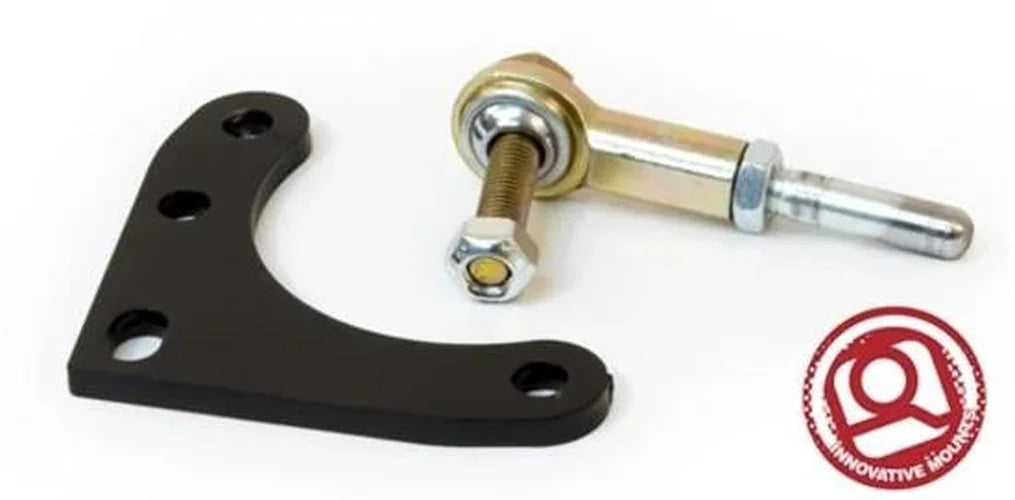 Innovative 96-00 Civic B-Series Black Steel Hydro to Cable Trans Conversion Bracket and Actuator - Side View