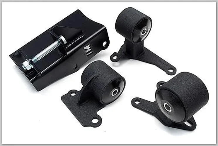 Innovative Mounts Black Steel Mounts 60A Bushings fits 1994-2001 Acura Integra H-Series - Side View