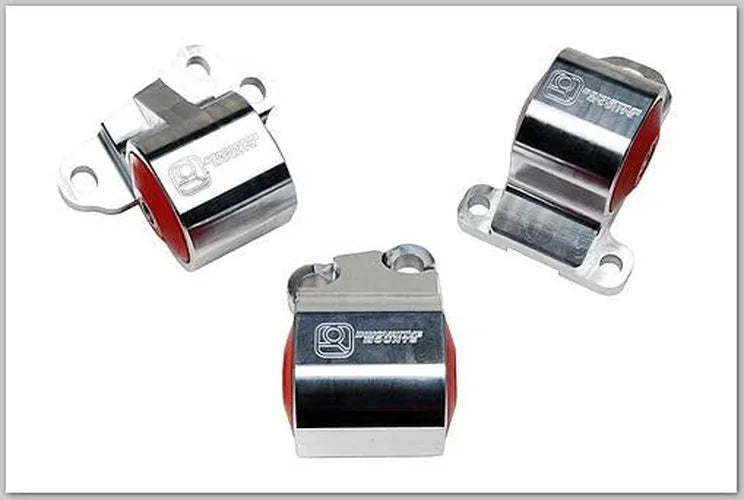 Innovative 92-95 Civic B/D Series Silver Aluminum Mounts 75A Bushings (2 Bolt) - Side View