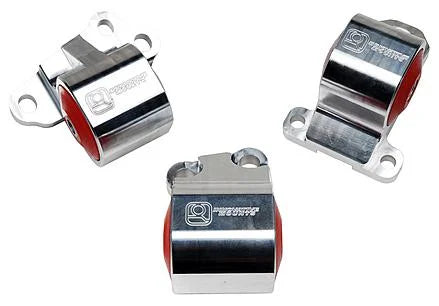 Innovative Mounts Silver Aluminum Mounts 85A Bushings (2 Bolt) fits 1992-1995 Honda Civic B/D Series - Side View
