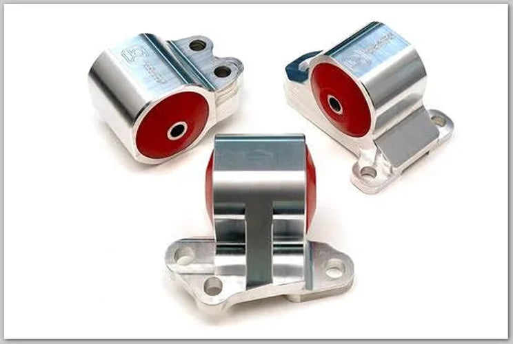 Innovative 92-95 Civic B/D Series Silver Aluminum Mounts 85A Bushings (3 Bolt) - Side View