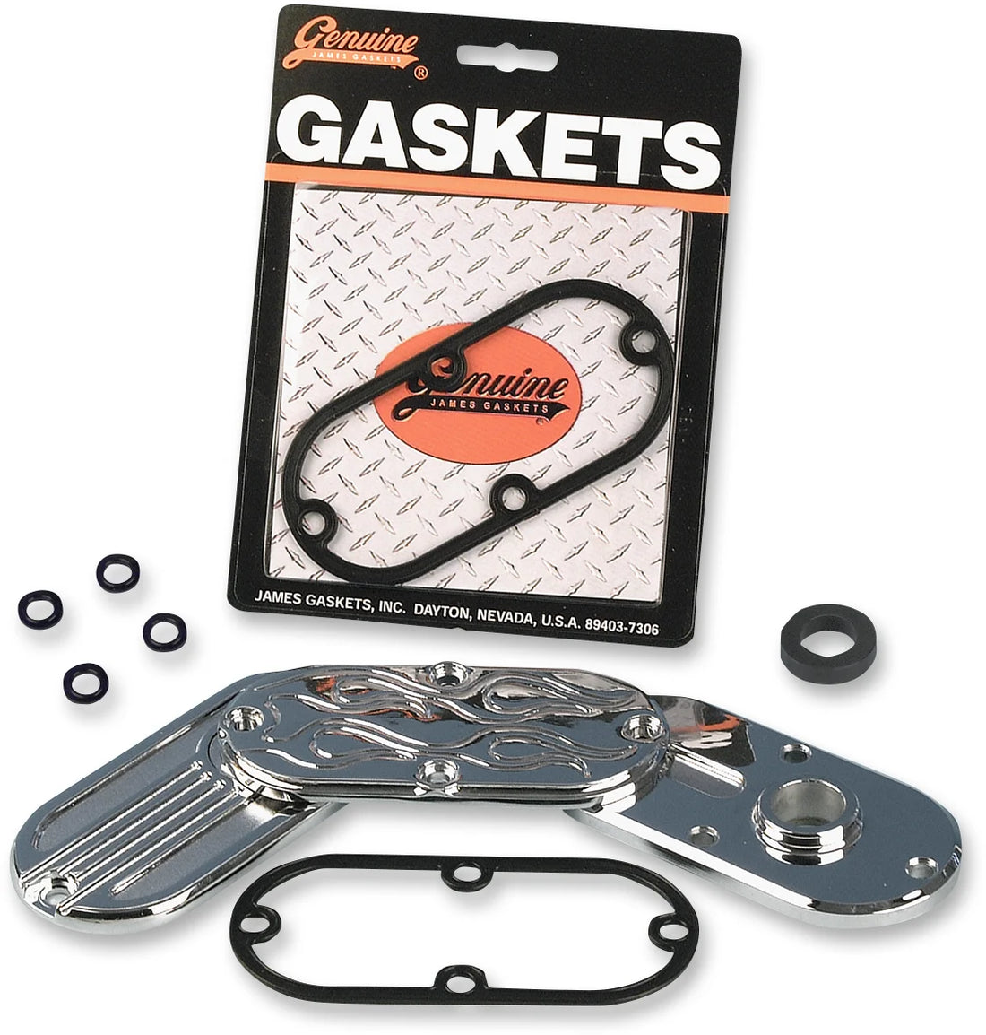 Inspection Gasket Metal/Rubber - Big Twin James Gasket JGI-60567-90-DL - Side View