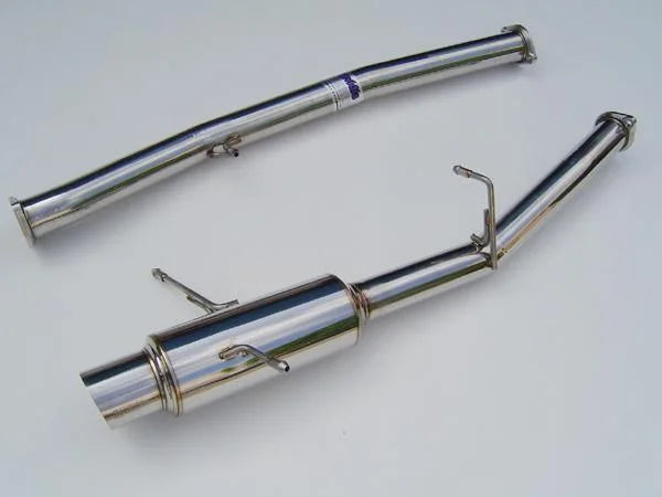 Invidia 02-07 WRX/STi 76mm N1 RACING Stainless Steel Tip Cat-back Exhaust - Back View