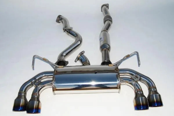 Invidia 08-11 STi Hatch / 11 WRX Hatch Dual Q300 Titanium Tip Cat-back Exhaust - Side View