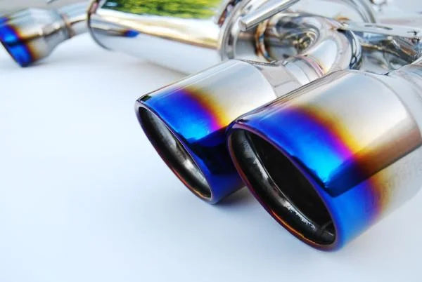 Invidia 08-11 STi Hatch / 11 WRX Hatch Dual Q300 Titanium Tip Cat-back Exhaust - Back View