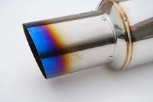 Load image into Gallery viewer, Invidia 08+ WRX Hatch / 08 STi 76mm RACING Titanium Tip Cat-back Exhaust - Side View