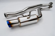Load image into Gallery viewer, Invidia 08+ WRX Hatch / 08 STi 76mm RACING Titanium Tip Cat-back Exhaust - Installation View