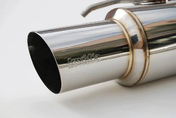 Invidia 08+ WRX Hatch RACING Stainless Steel Tip Cat-back Exhaust - Side View
