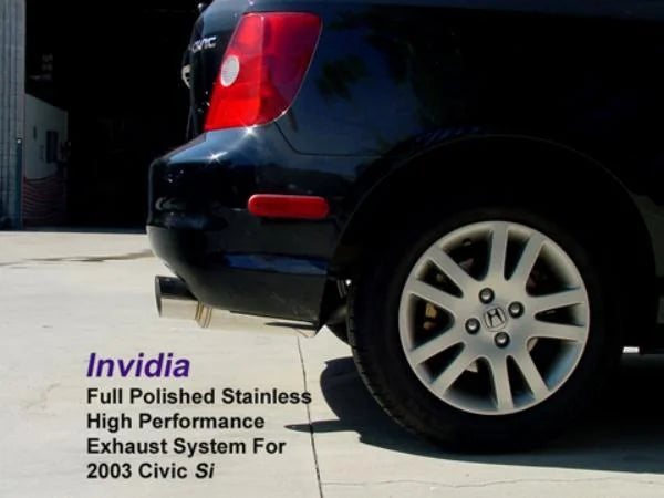 Invidia (101mm tip) Cat-back Exhaust fits 2002-2005 Honda Civic Si - Installation View
