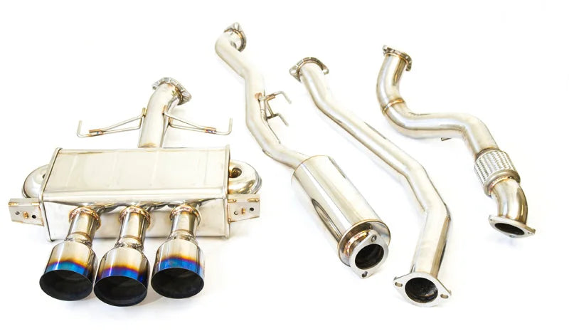 Invidia 17-19 Honda Civic Type R Q300 Triple Titanium Tip Cat-back Exhaust - Side View
