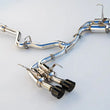 Load image into Gallery viewer, Invidia 2015+ Subaru WRX / STI Gemini/R400 Single Layer Quad Black Tip Cat-Back Exhaust - Side View