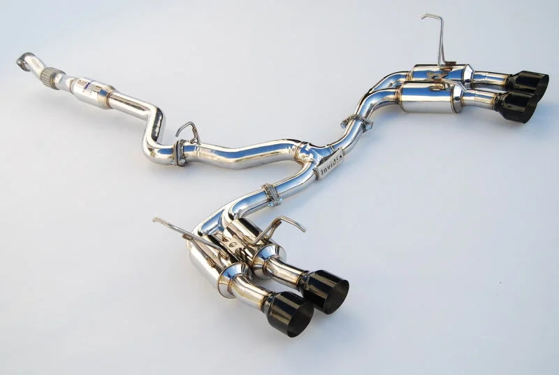 Invidia 2015+ Subaru WRX / STI Gemini/R400 Single Layer Quad Black Tip Cat-Back Exhaust - Side View