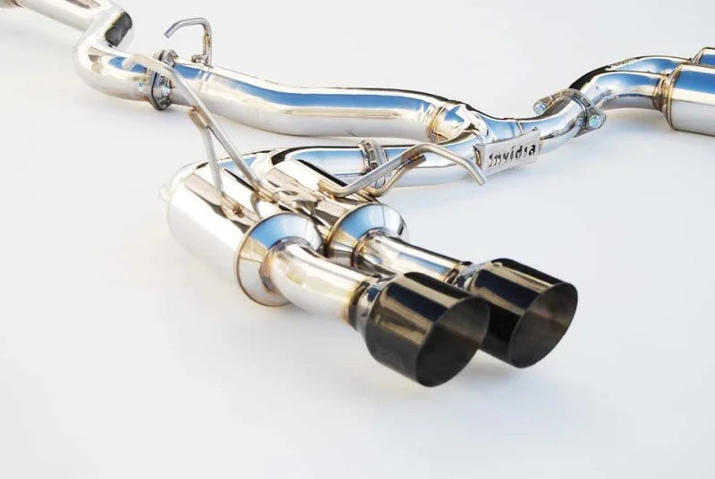 Invidia 2015+ Subaru WRX / STI Gemini/R400 Single Layer Quad Black Tip Cat-Back Exhaust - Detail View