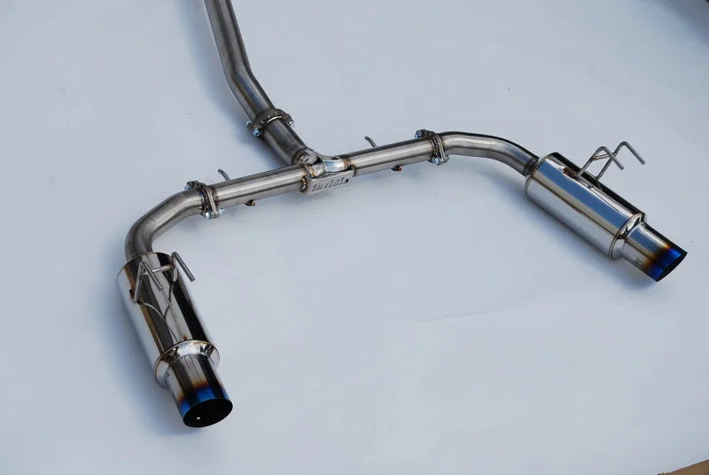 Invidia 2022+ Honda Civic Si (1.5T) 70mm N1 Cat Back Exhaust - Burnt TI Tips - Back View