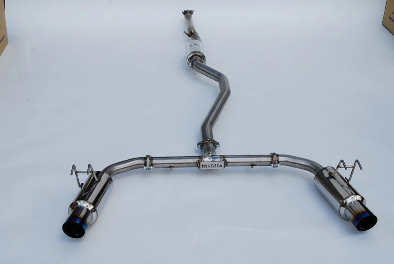 Invidia 2022+ Honda Civic Si (1.5T) 70mm N1 Cat Back Exhaust - Burnt TI Tips - Installation View