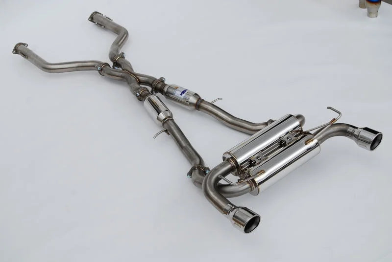 Invidia 2022+ Nissan Z 70mm Gemini Cat Back Exhaust - Rolled SS Tips - Side View
