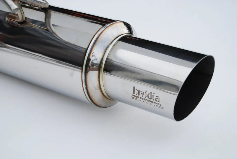 Invidia 2022+ Subaru WRX N1 Twin Outlet Single Layer SS Tip Cat-Back Exhaust - Installation View