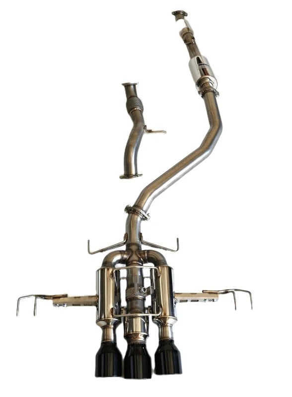 Invidia 22+ HONDA CIVIC TYPE-R FL5 R400 SINGLE LAYER BLACK TIP CAT-BACK (NON POLISH PIPE) - Main Product View