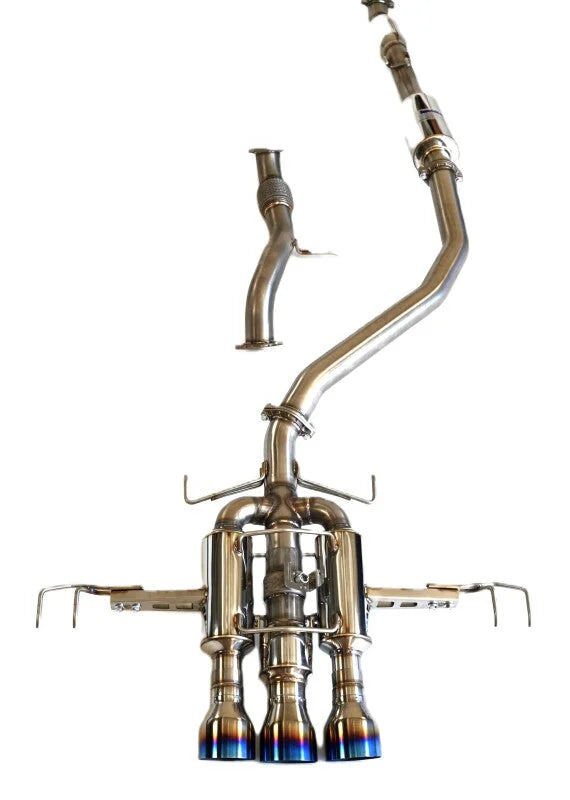 Invidia 22+ HONDA CIVIC TYPE-R FL5 R400 SINGLE LAYER TI TIP FULL CAT-BACK (NON POLISH PIPE) - Side View