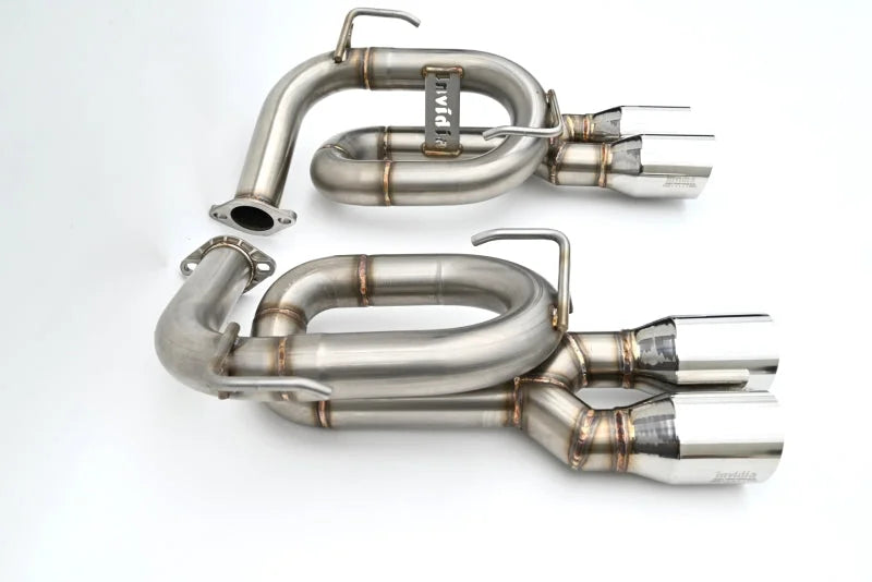 Invidia 22+ Subaru WRX Twin Loop 3.5in. Single Layer S.S Tip Axle-Back Exhaust - Side View